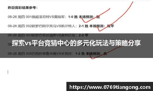 探索vs平台竞猜中心的多元化玩法与策略分享